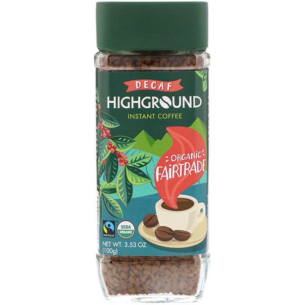 Highground Coffee, オーガニックインスタントコーヒー、カフェインなし