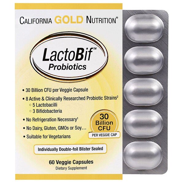 California Gold Nutrition, LactBifプロバイオティクス、50億CFU