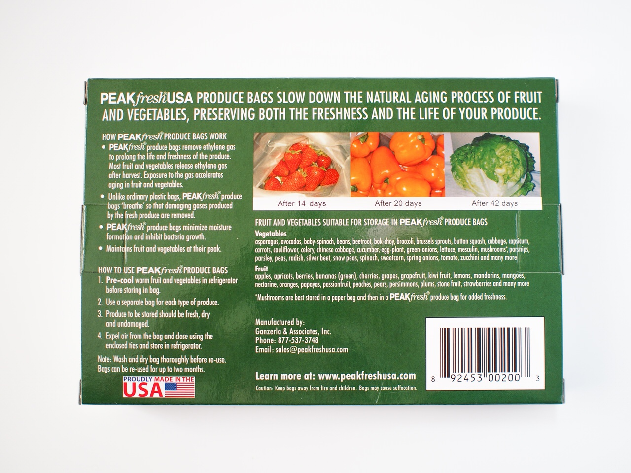 野菜果物が長持ちする魔法の袋PEAKfresh USA【再利用可】｜Smart Organic